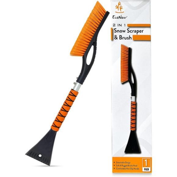 27" Aluminum Snow Brush with Ice Scrapers for Car Windshield and Window - Picture 1 of 6